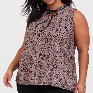 Torrid Leopard Tie Neck Tank Top